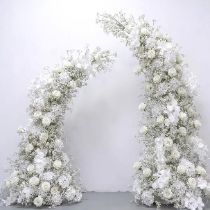 White Floral 'Baby's-Breath' Pillars - 1.5m & 1.8m