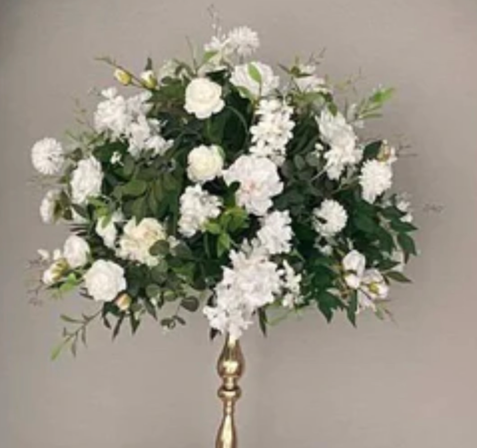 White Floral & Foliage Centrepiece - 60cm