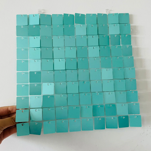 Turquoise Matte Sequin Wall - Express Delivery