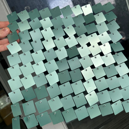 'Mint' Green Matte Sequin Wall - In Stock