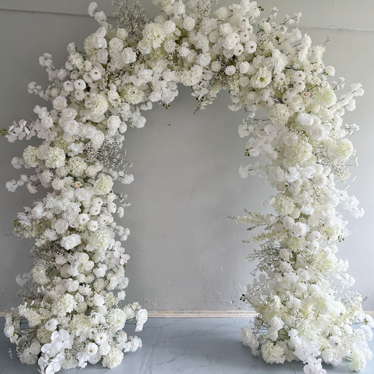 White Orchid & Rose Luxury Floral Arch - 2.4m