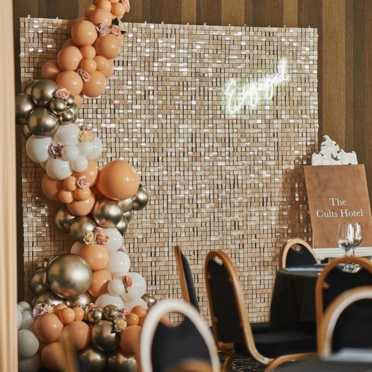 Light Nude Double Layered Sequin Wall