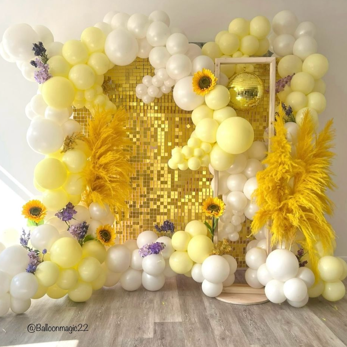 'Sunburst' Gold Matte Sequin Wall