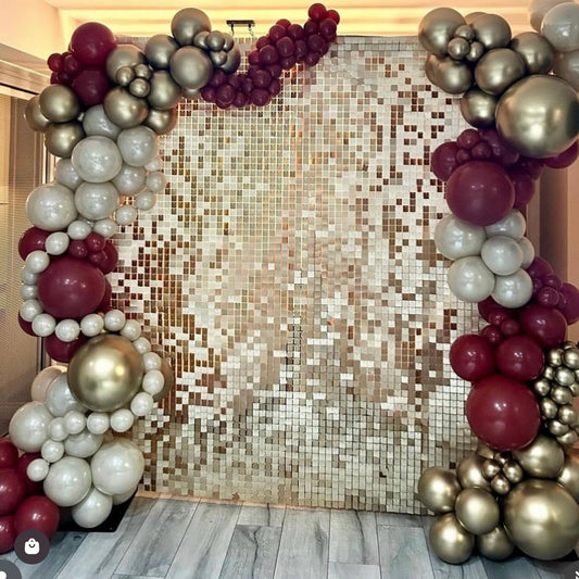 Vanilla Matte Gold Sequin Wall - Express Delivery
