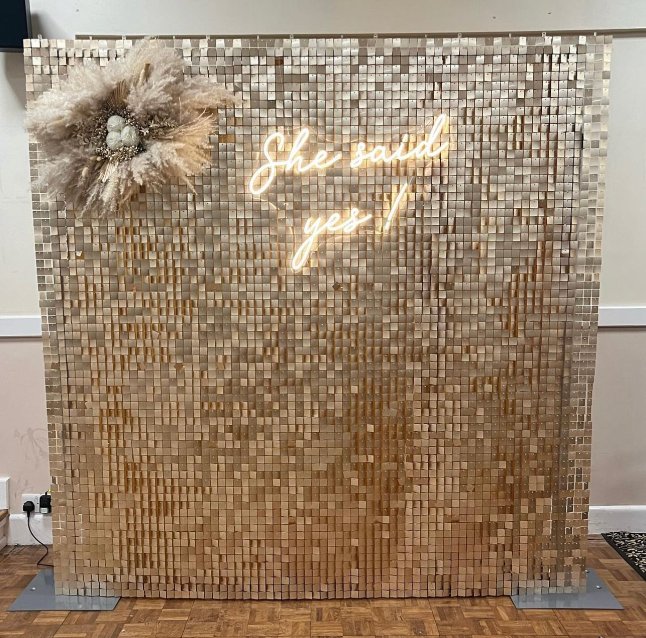 Vanilla Matte Gold Sequin Wall - Express Delivery