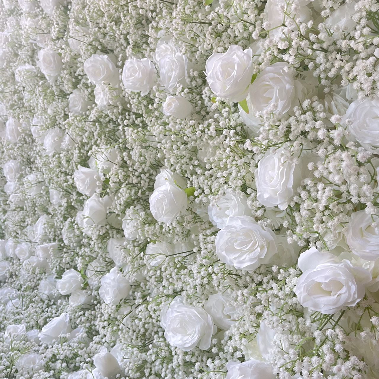 5D Ivory 'Baby's Breath' Deluxe Flower Wall - Cloth Backed