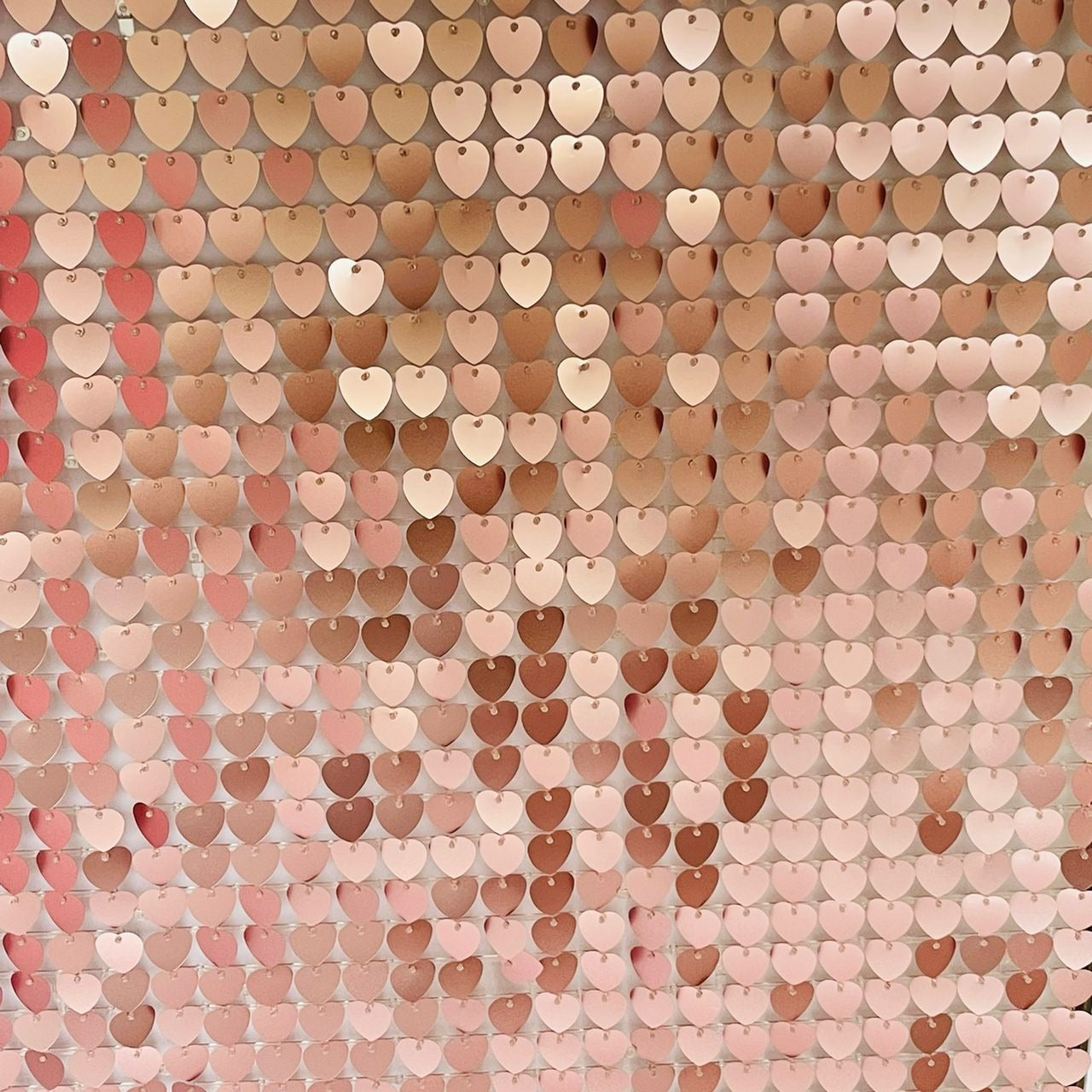 Blush Pink Love Heart Shaped Sequin Wall