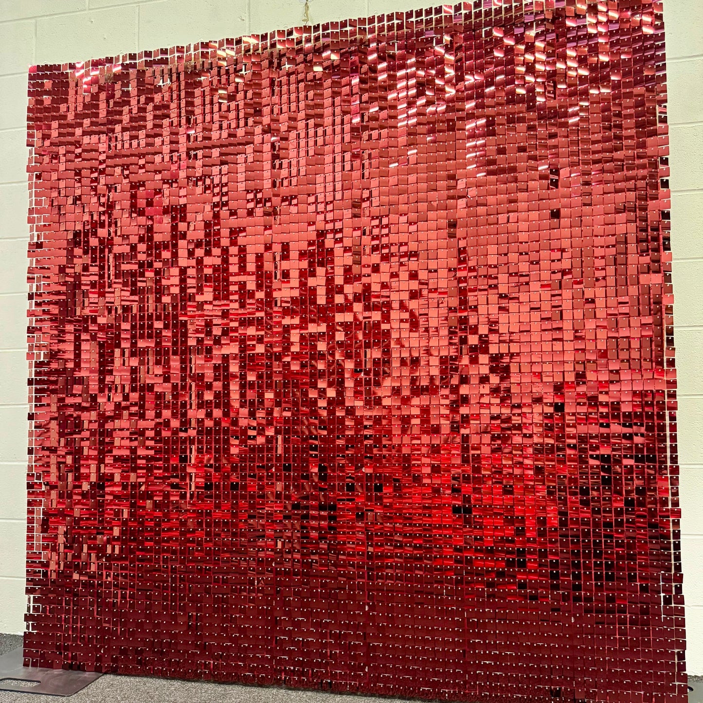 'Cherry' Red Shiny Sequin Wall