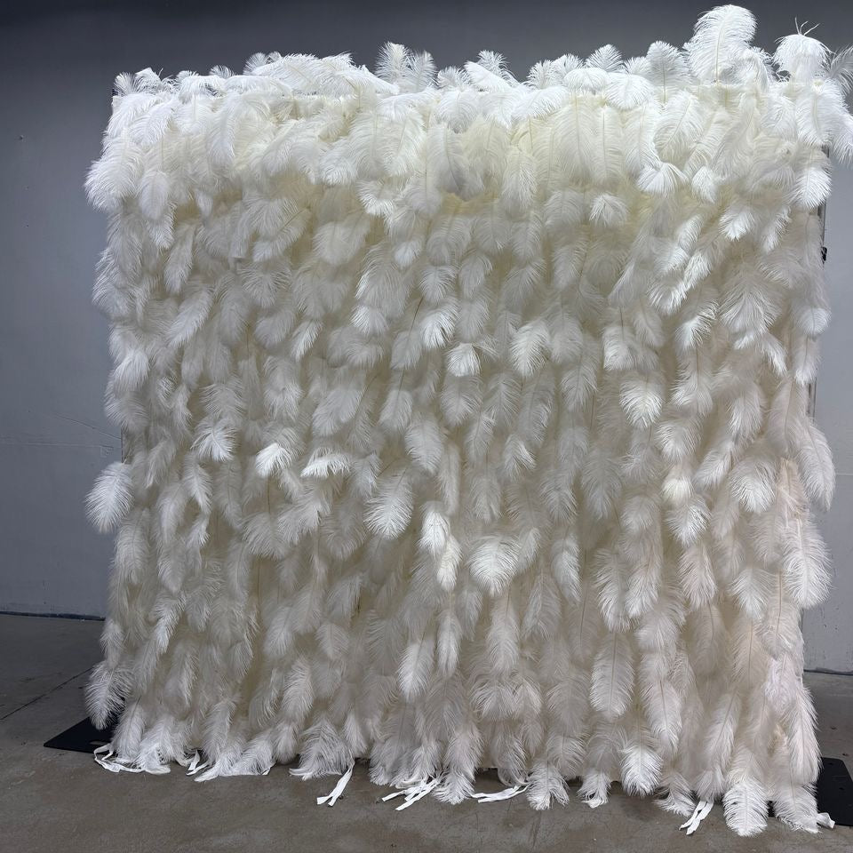 5D Luxury Ivory Feather Wall - Cloth Backed