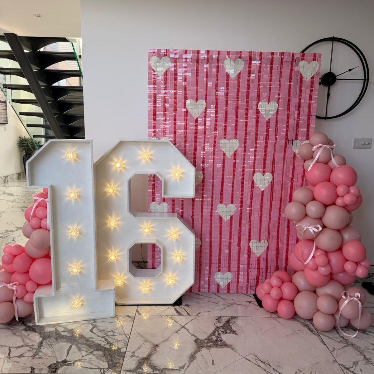 Love Heart Custom Print Sequin Wall