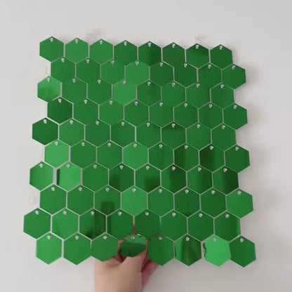 Green Hexagon Sequin Wall
