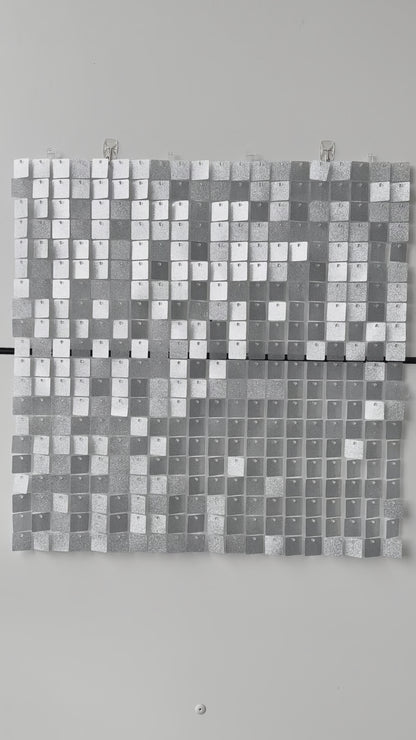 Glitter Silver Matte Sequin Wall