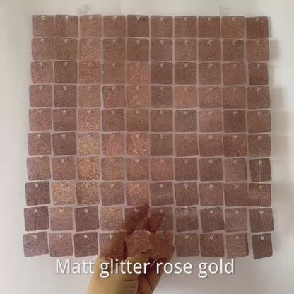 Glitter Matte Rose Gold Sequin Wall
