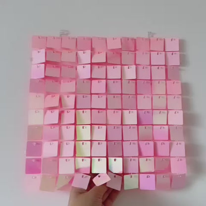 Peach Pink Sequin Wall - In Stock