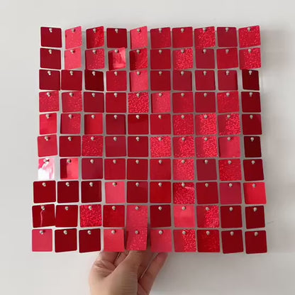 Red Speckle Shiny Sequin Wall
