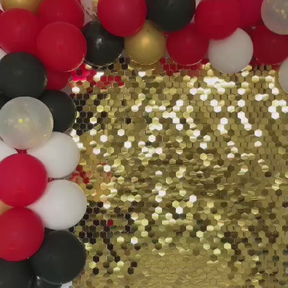 Gold Hexagon Sequin Wall