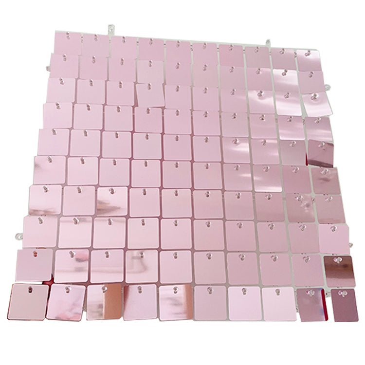 Mirror Pale Pink Shiny Sequin Wall