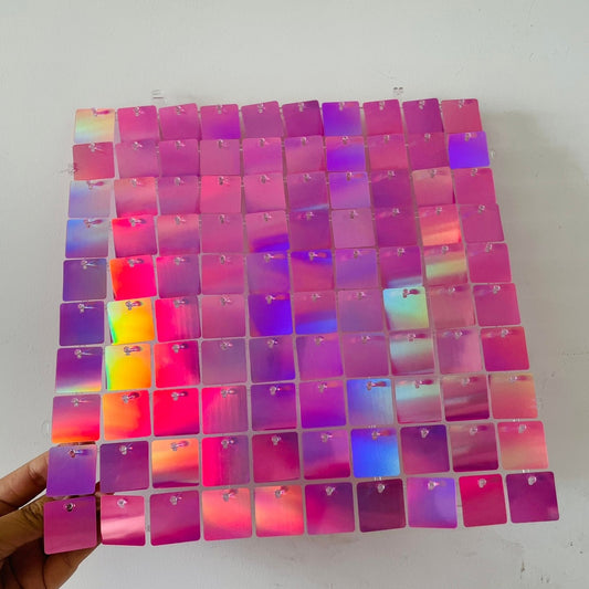 Iridescent Pink Shiny Sequin Wall