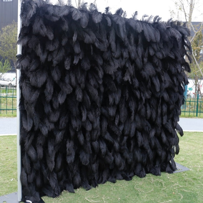 5D Luxury Black Feather Wall - Cloth Backed