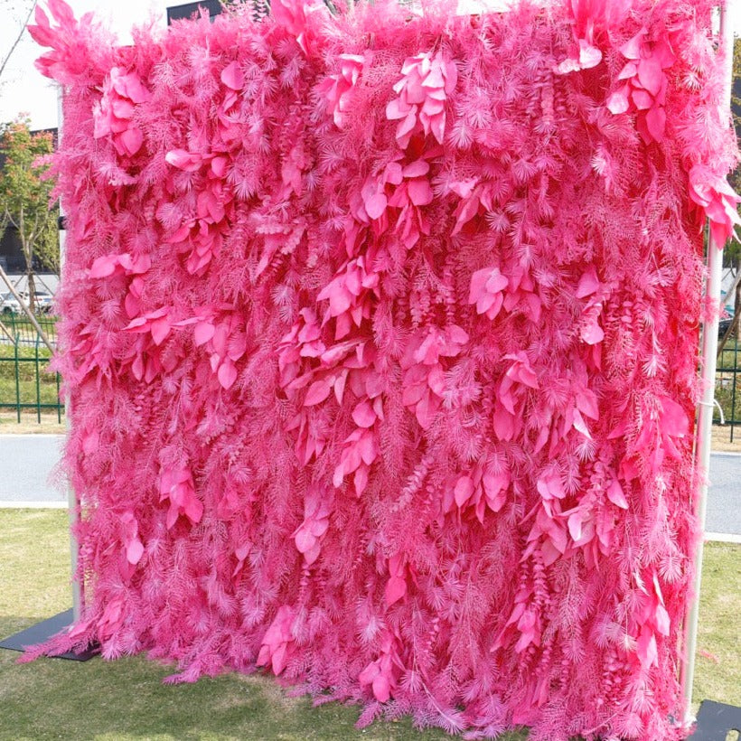 5D Luxury Faux Pink Pampas Wall - Cloth Backed