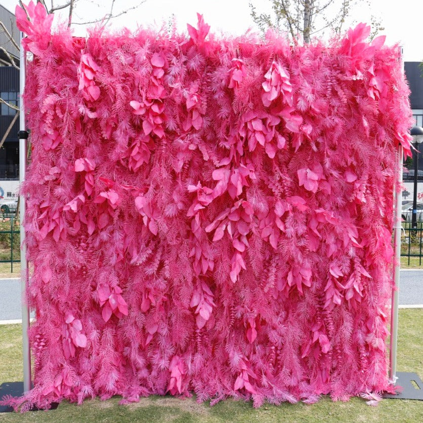 5D Luxury Faux Pink Pampas Wall - Cloth Backed