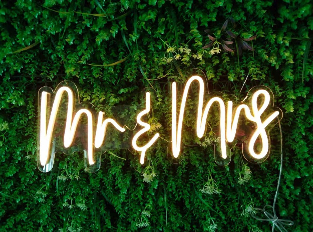 Mr & Mrs Neon Sign in Cool or Warm White