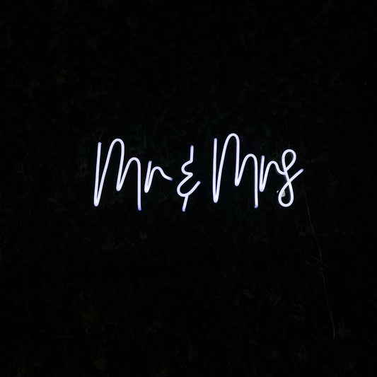 Mr & Mrs Neon Sign in Cool or Warm White