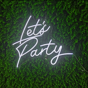 Let's Party Neon Sign in Cool White or Pink - 2 Lines