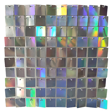 Iridescent Silver Shiny Sequin Wall