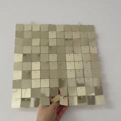 Champagne Gold Shiny Sequin Wall
